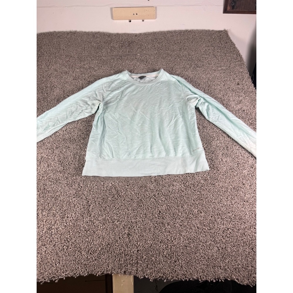 Eddie Bauer Womens Mint Green Crewneck Fleece Sweatshirt Size S Small Long Sleev